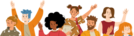 Illustration of friends celebrating together